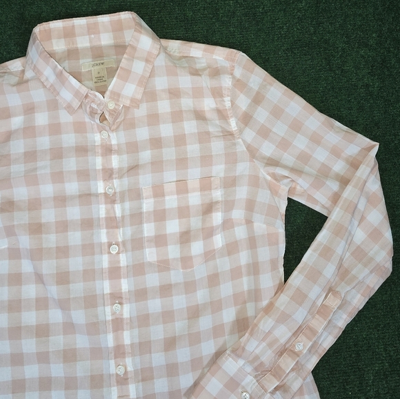 J. Crew | 100% Cotton Gingham Lightweight Button Down Womens Blouse SIZE 0 - Picture 6 of 15
